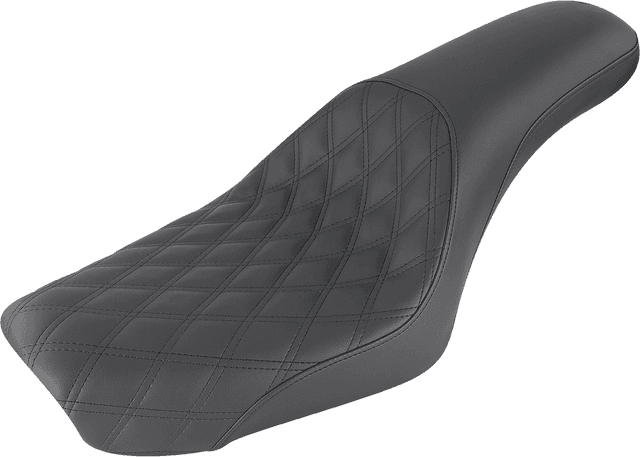 SADDLEMEN 0803-0633 Profiler Seat - Front Lattice/Rear Smooth - Black - FXDWG '04-'05