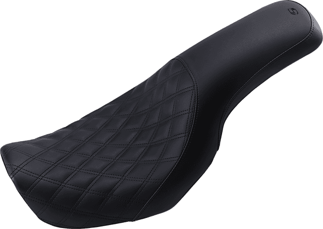SADDLEMEN 0803-0634 Profiler Seat - Front Lattice/Rear Smooth - Black - FL/FX '06-'17 — image 1 of 2