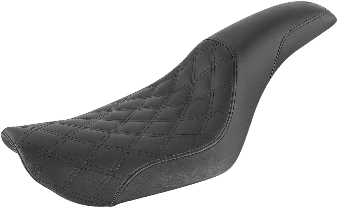 SADDLEMEN 0803-0635 Profiler Seat - Front Lattice/Rear Smooth - Black - FXD '96-'03