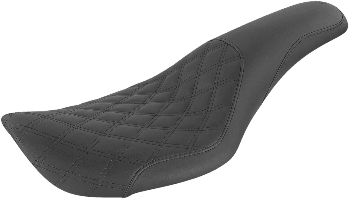 SADDLEMEN 0803-0636 Profiler Seat - Front Lattice/Rear Smooth - Black - FXDWG '96-'03