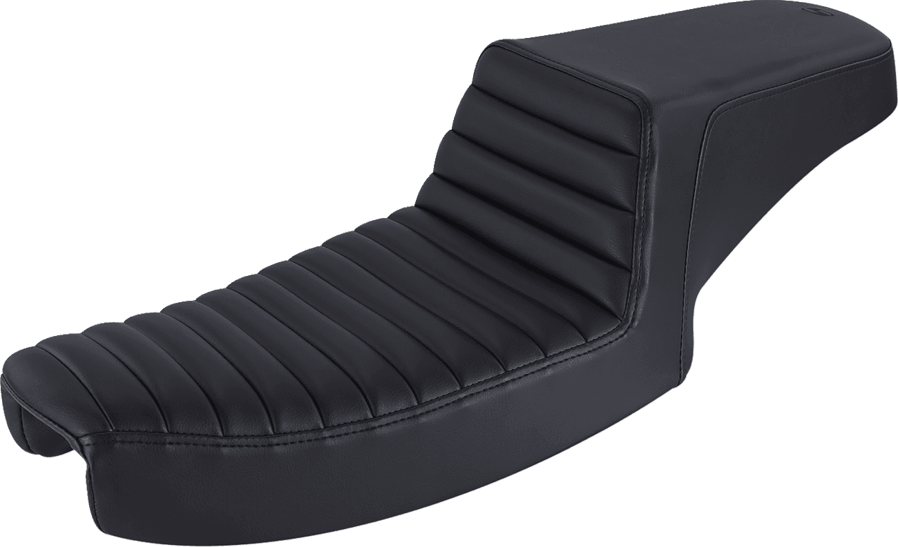 SADDLEMEN 0803-0658 Step-Up Seat - Front Tuck-n-Roll - Black - Dyna