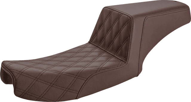 SADDLEMEN 0803-0660 Step-Up Seat - Front Lattice Stitch - Brown - Dyna