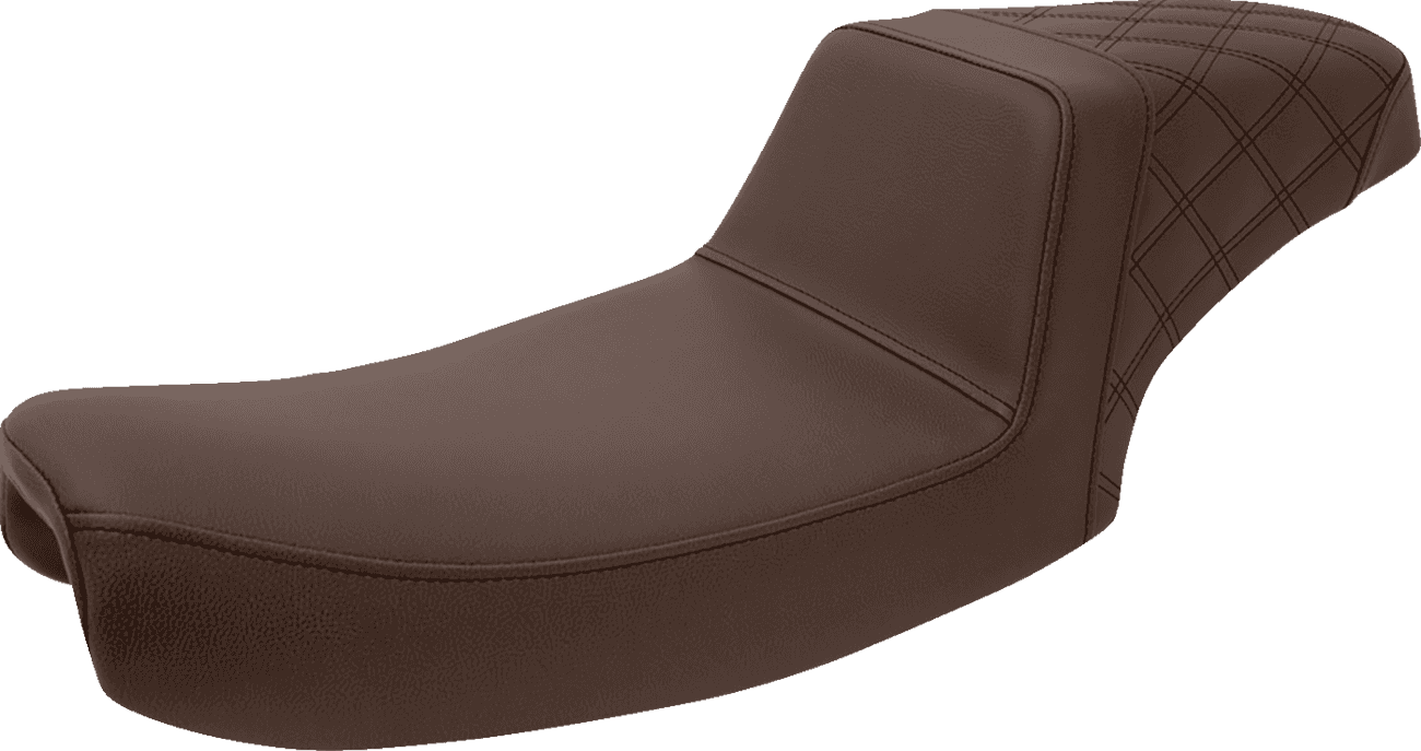 SADDLEMEN 0803-0662 Step-Up Seat - Rear Lattice Stitch - Brown