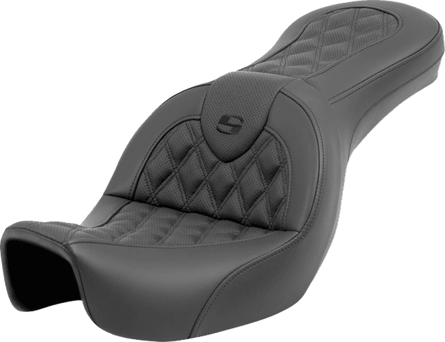 SADDLEMEN 0803-0705 Roadsofa™ Seat - Lattice Stitch - without Backrest - FXD '06-'17