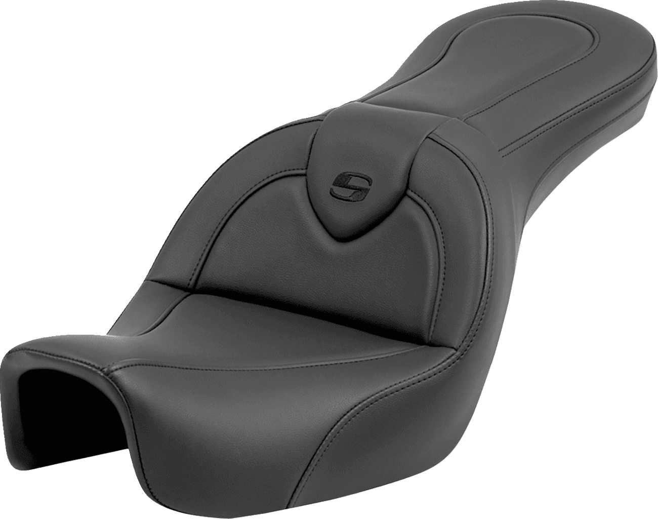 SADDLEMEN 0803-0709 Roadsofa™ Seat - without Backrest - Black/Black Stitching - FXD '06-'17