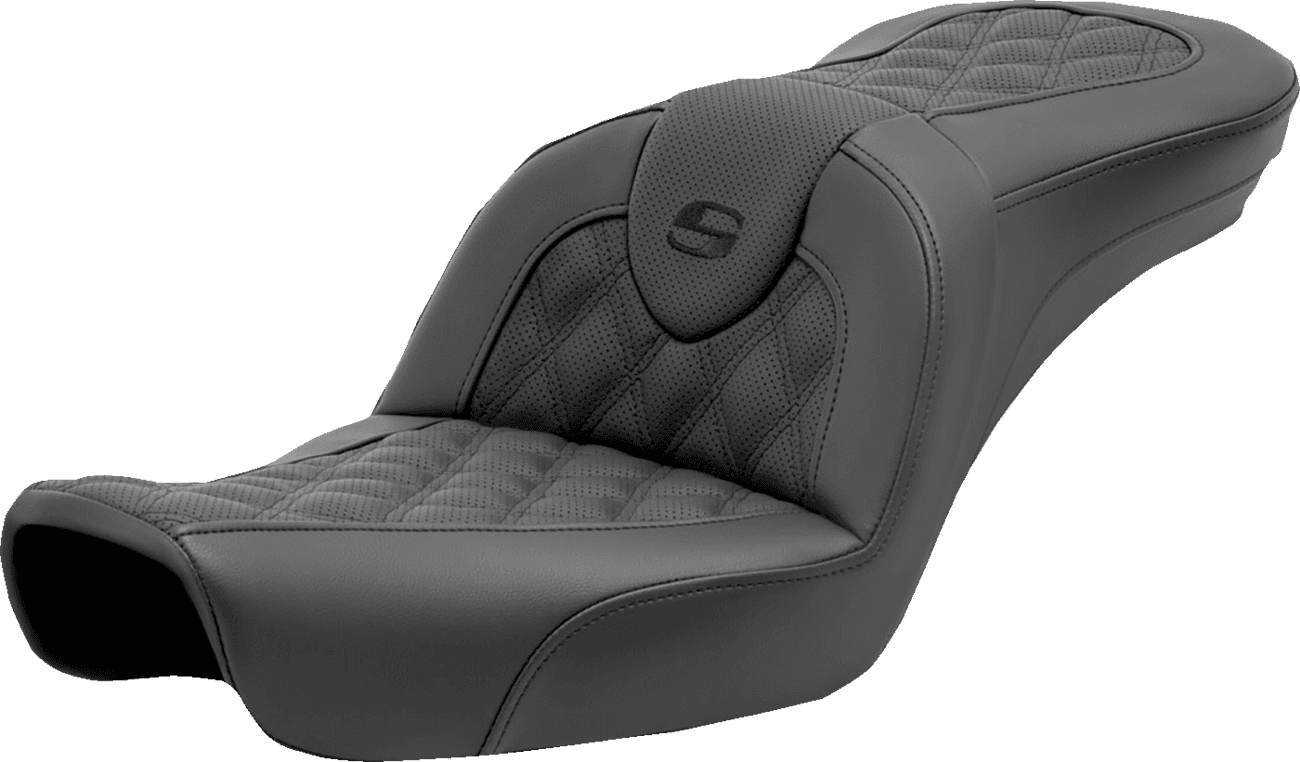 SADDLEMEN 0803-0711 Roadsofa™ Seat - Lattice Stitch - without Backrest - FXD '96-'03