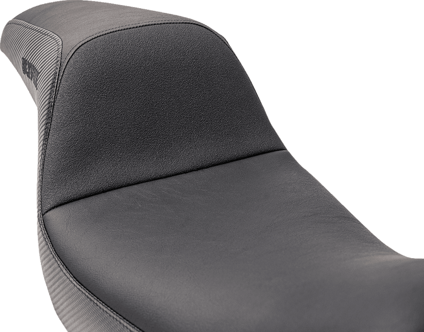 SLYFOX 0803-0746 Drifter Seat - Black Logo - Black Vinyl w/ Slipstop - Carbon Fiber - Dyna '96-'03 — image 3 of 5