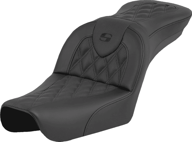 SADDLEMEN 0803-0748 RoadSofa™ Seat - Lattice Stitch - without Driver Backrest - FXDWG '04-'05