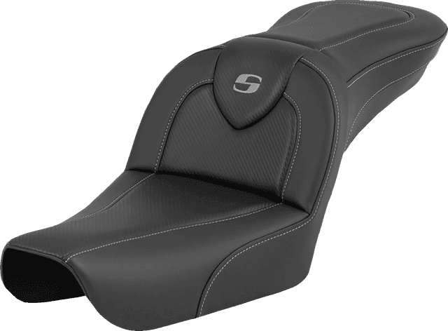 SADDLEMEN 0803-0750 RoadSofa™ - Carbon Fiber - without Driver Backrest - FXDWG '04-'05 — image 1 of 3