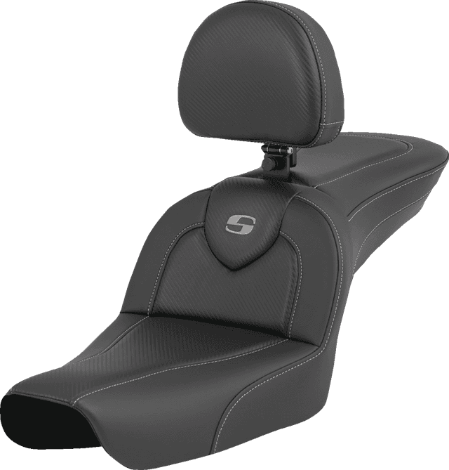 SADDLEMEN 0803-0751 RoadSofa™ - Carbon Fiber - with Driver Backrest - FXDWG '04-'05