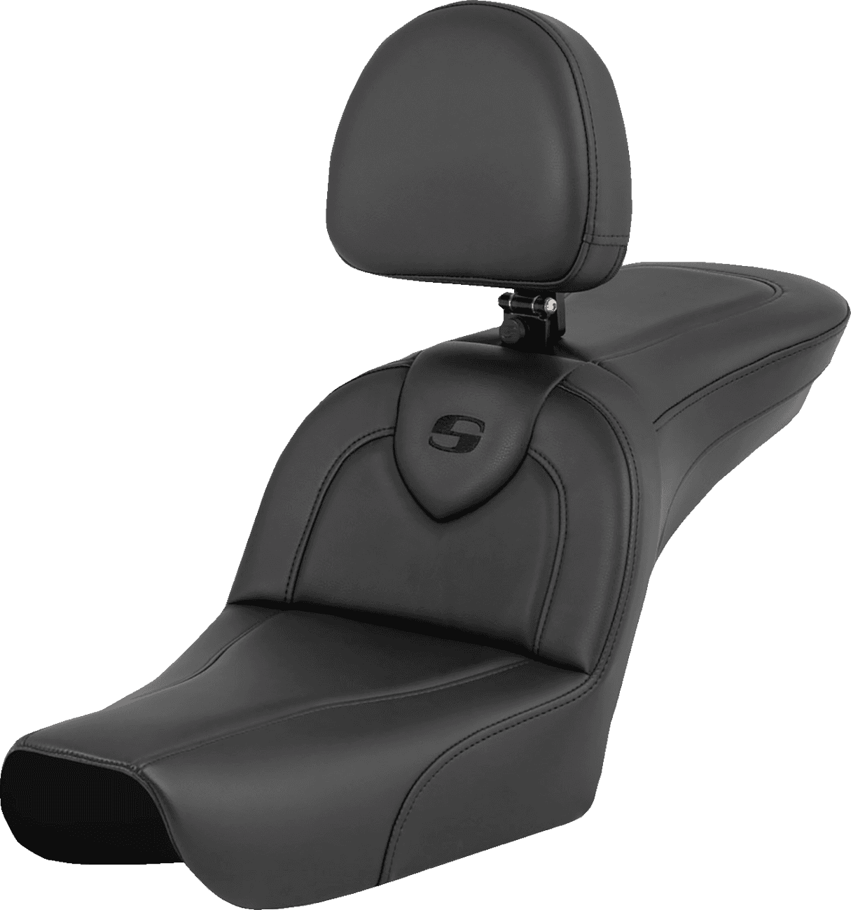 SADDLEMEN 0803-0753 RoadSofa™ - Black - with Driver Backrest - FXDWG '04-'05