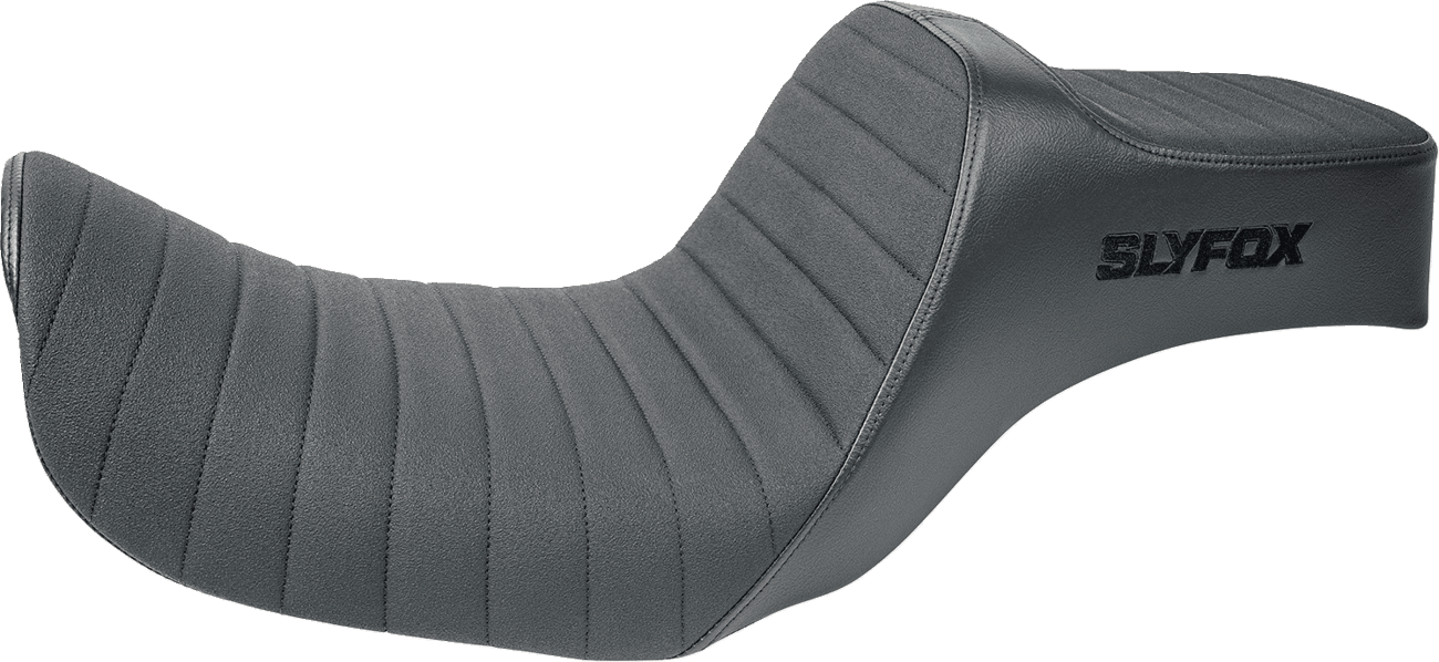 SLYFOX 0803-0754 High Noon Seat - Vinyl - Classic Stitch - Black Logo - Dyna '06-'17