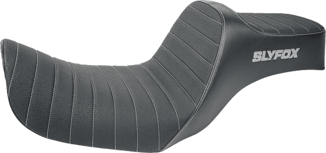 SLYFOX 0803-0755 High Noon Seat - Vinyl - Classic Stitch - Gray Logo - Dyna '12-'16 — image 1 of 4