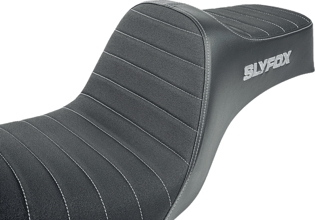 SLYFOX 0803-0755 High Noon Seat - Vinyl - Classic Stitch - Gray Logo - Dyna '12-'16 — image 3 of 4