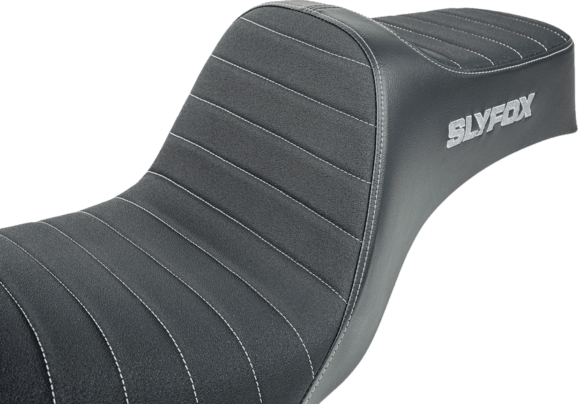 SLYFOX 0803-0755 High Noon Seat - Vinyl - Classic Stitch - Gray Logo - Dyna '12-'16 — image 3 of 4
