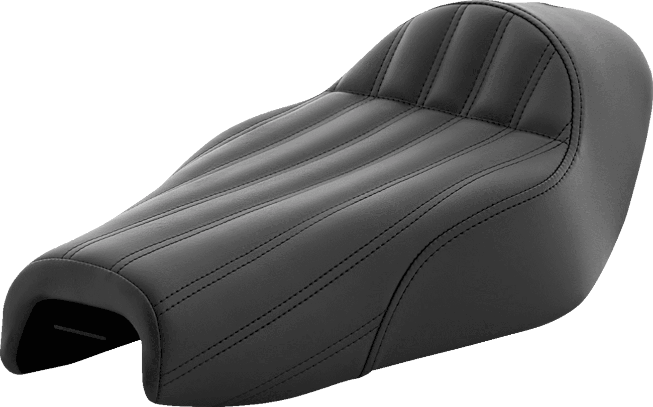 SADDLEMEN 0804-0508 Knuckle Solo Seat - Ribbed - Black - XL '04-'20