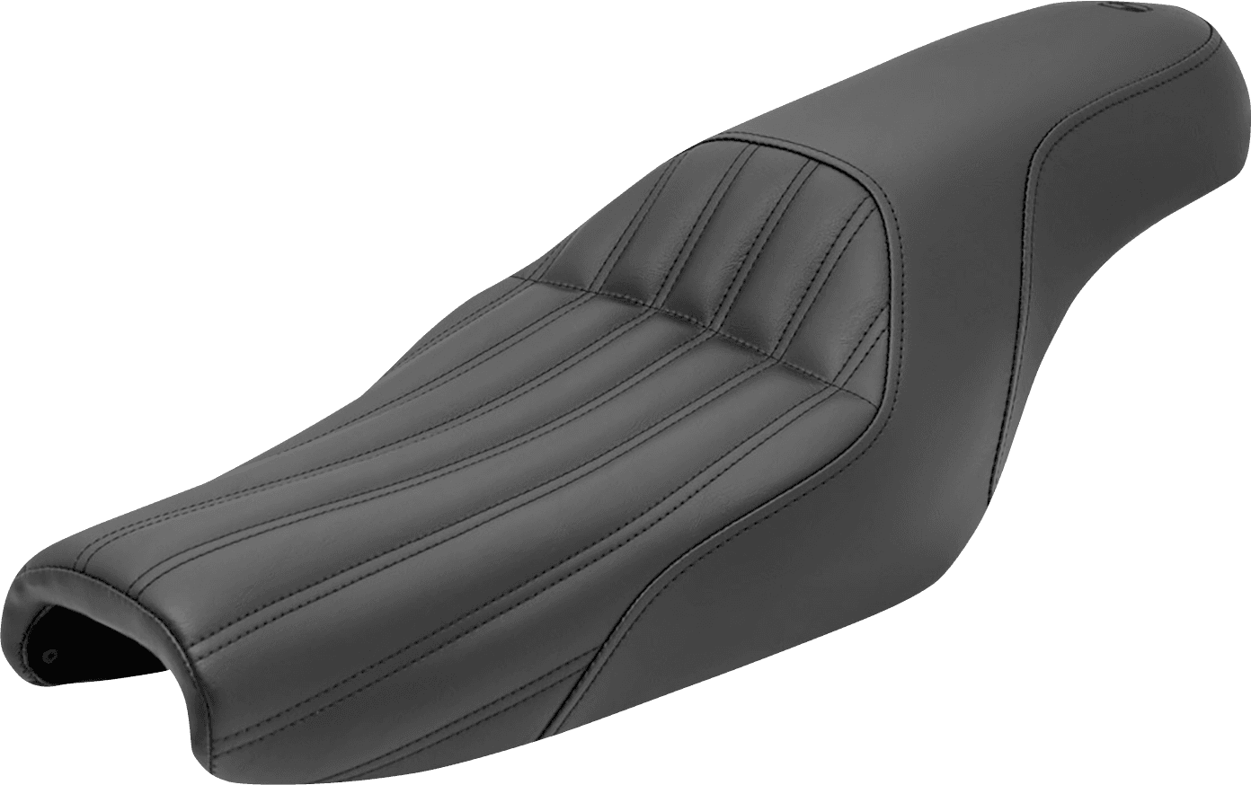 SADDLEMEN 0804-0509 Knuckle 2-Up Seat - Ribbed - Black