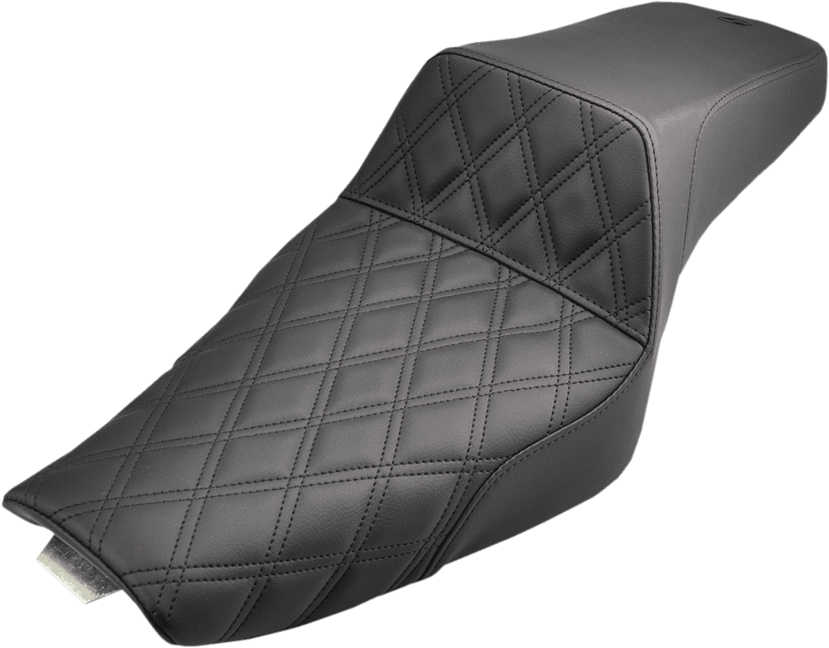 SADDLEMEN 0804-0652 Step-Up Seat - Front Lattice Stitch - Black - XL
