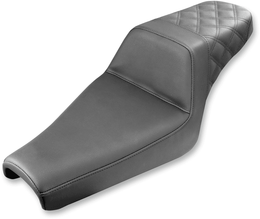 SADDLEMEN 0804-0682 Step-Up Seat - Rear Lattice Stitch - Black - XL