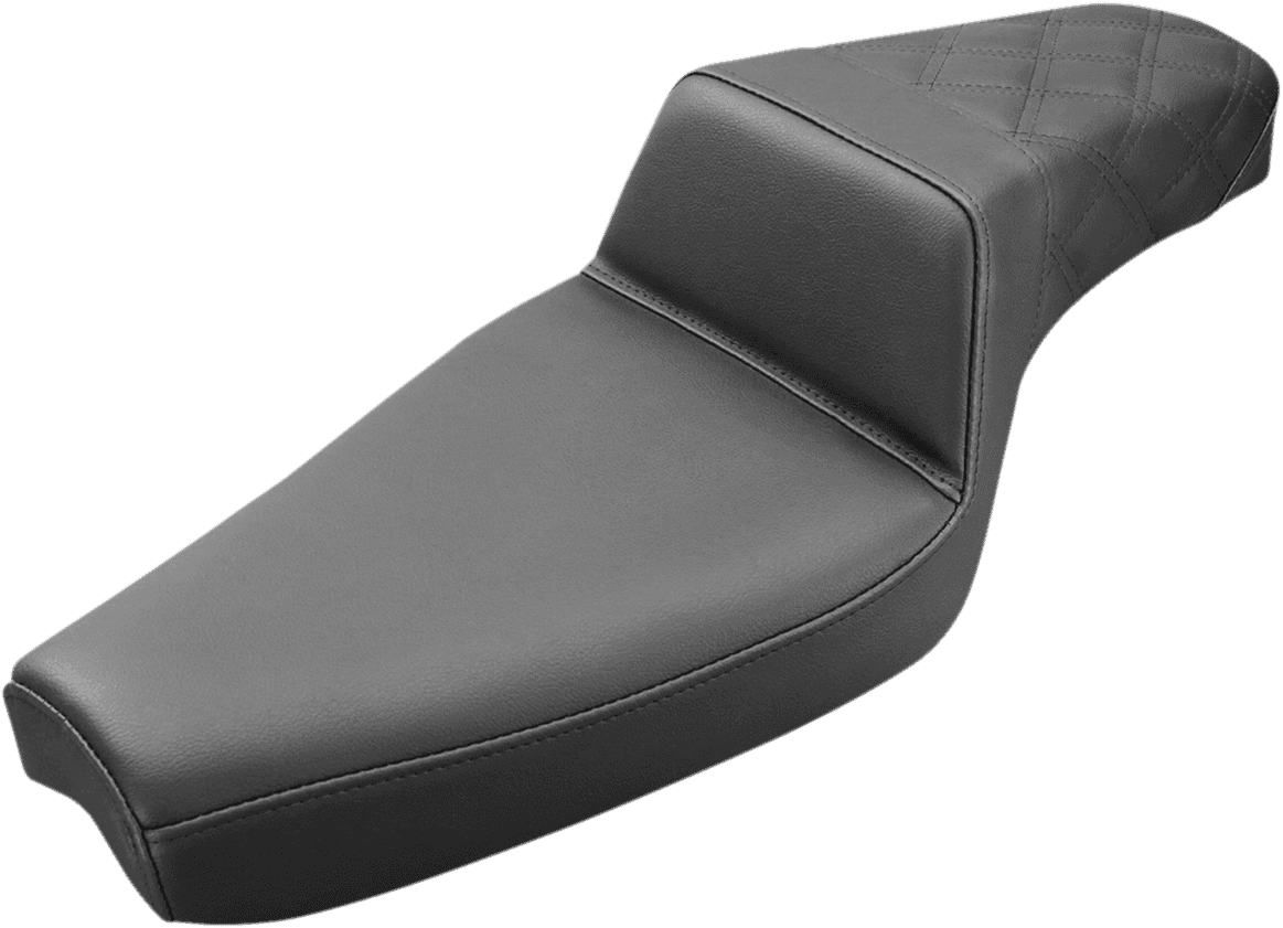 SADDLEMEN 0804-0683 Step-Up Seat - Rear Lattice Stitch - Black - XL