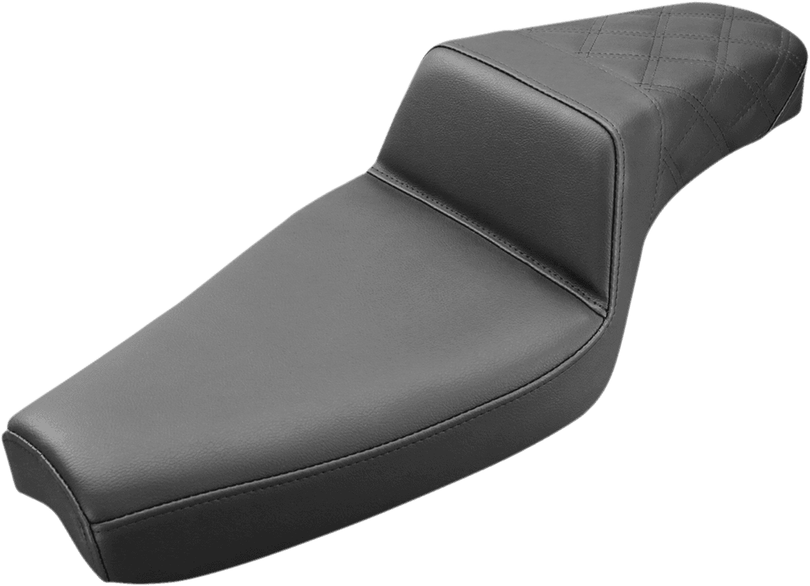 SADDLEMEN 0804-0683 Step-Up Seat - Rear Lattice Stitch - Black - XL