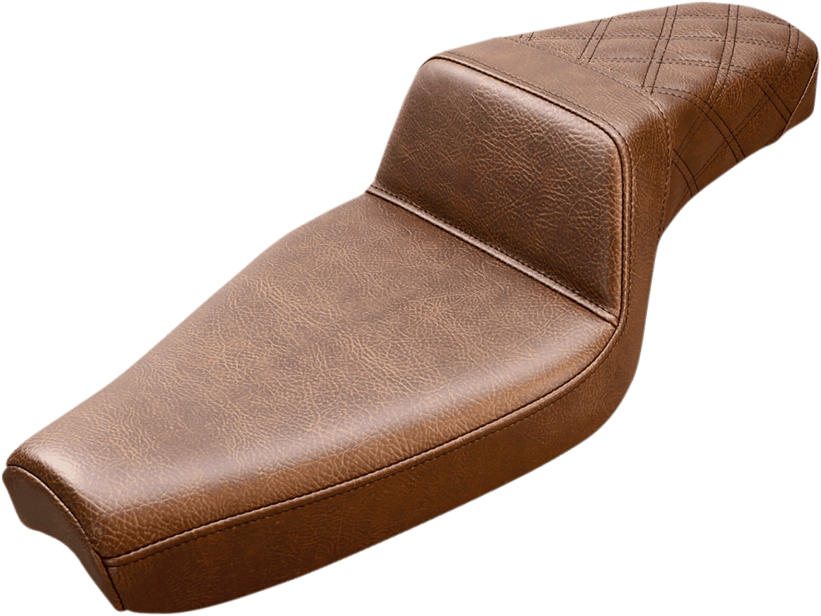 SADDLEMEN 0804-0689 Step-Up Seat - Rear Lattice Stitch - Brown - XL