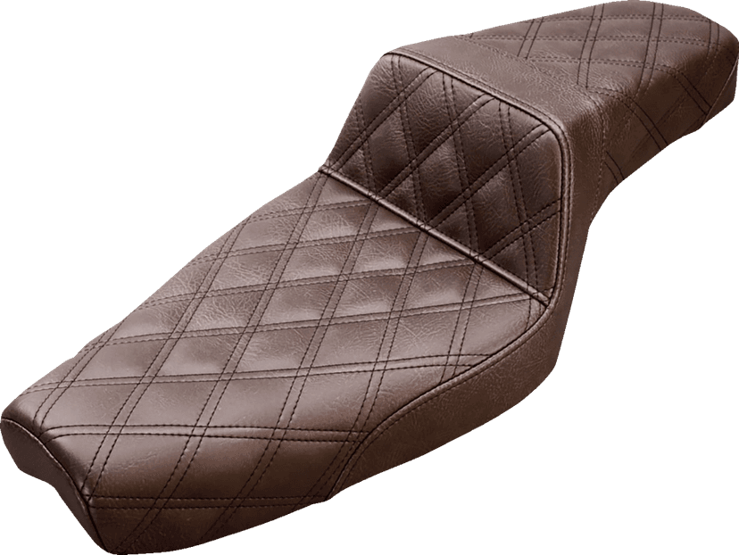 SADDLEMEN 0804-0712 Step-Up Seat - Full Lattice Stitch - Brown - XL