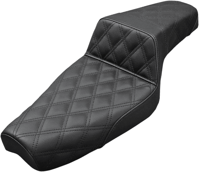 SADDLEMEN 0804-0719 Step-Up Seat - Full Lattice Stitch - Black - XL