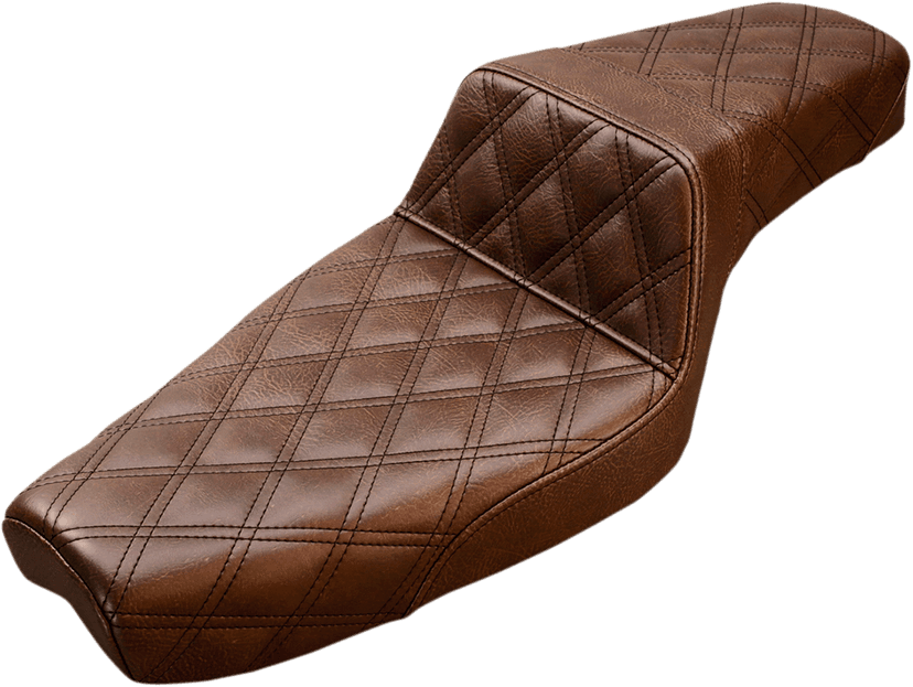 SADDLEMEN 0804-0720 Step-Up Seat - Full Lattice Stitch - Brown - XL