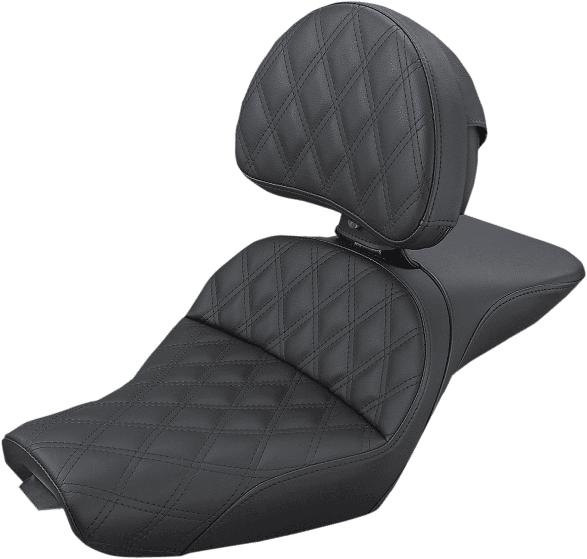 SADDLEMEN 0804-0723 Explorer Seat - With Backrest - Lattice Stitched - Black - XL '04-'20