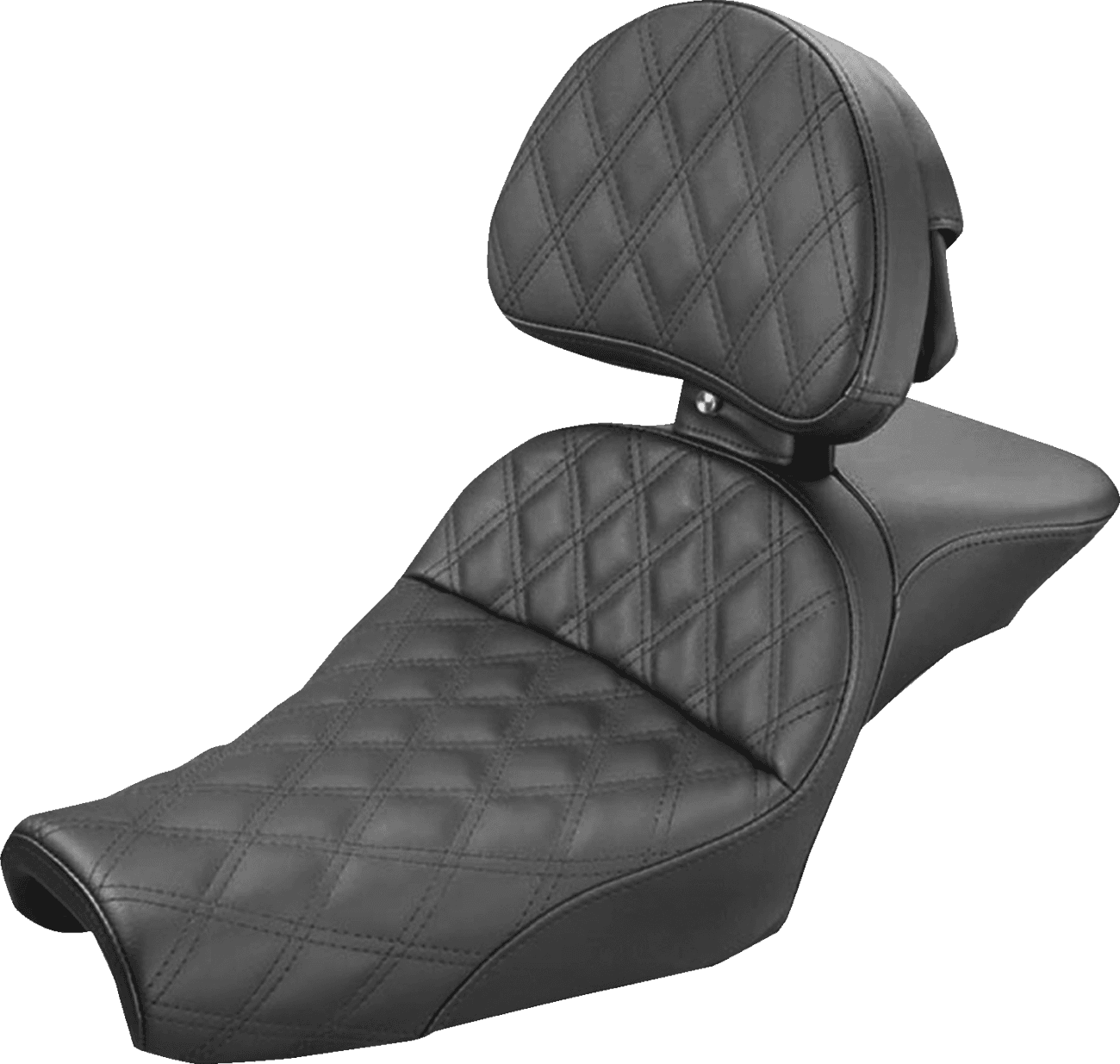SADDLEMEN 0804-0724 Explorer Seat - With Backrest - Lattice Stitched - Black - XL '04-'22