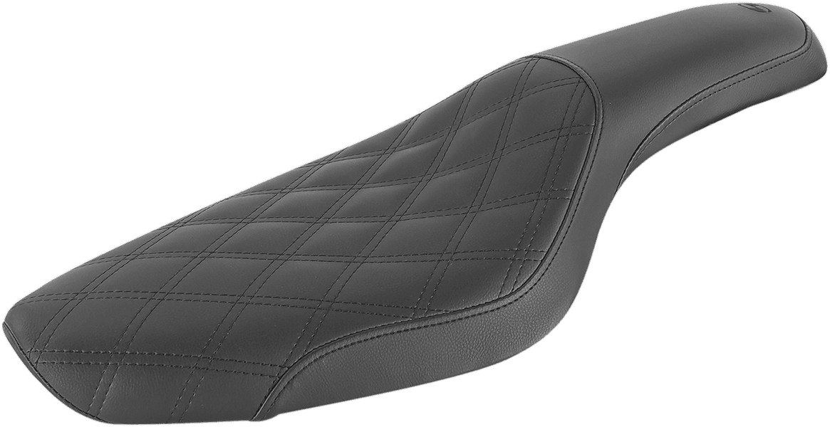 SADDLEMEN 0804-0750 Profiler Seat - Front Lattice/Rear Smooth - Black - XL '79-'03
