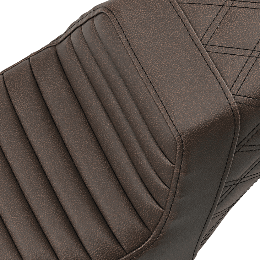 SADDLEMEN 0804-0752 Step-Up Seat - Front Tuck-n-Roll/Rear Lattice Stitch - Brown — image 2 of 2