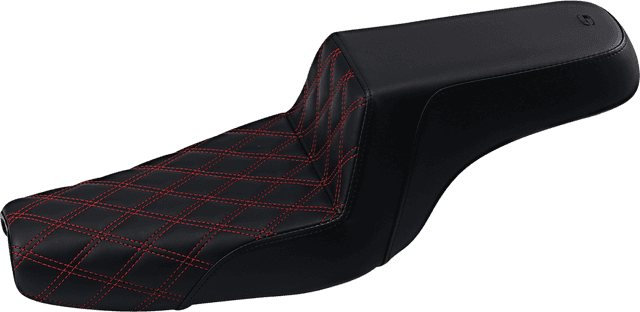 SADDLEMEN 0804-0760 Step-Up Seat - Front Lattice Stitch/With Red Stitching - Black - XL — image 2 of 3