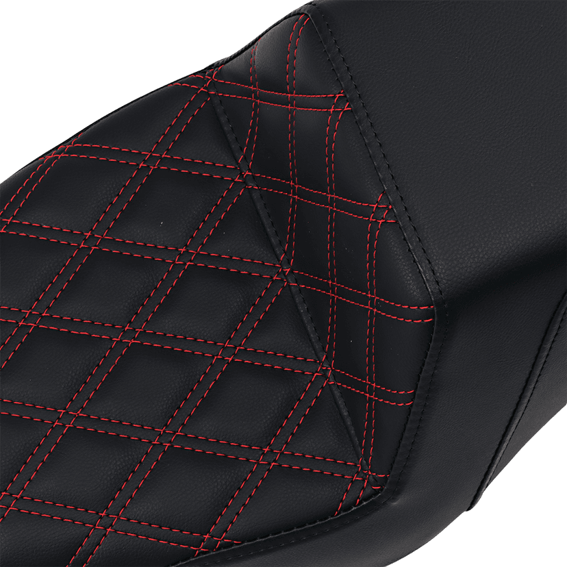 SADDLEMEN 0804-0760 Step-Up Seat - Front Lattice Stitch/With Red Stitching - Black - XL — image 3 of 3