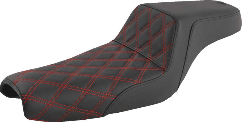 SADDLEMEN 0804-0760 Step-Up Seat - Front Lattice Stitch/With Red Stitching - Black - XL — image 1 of 3