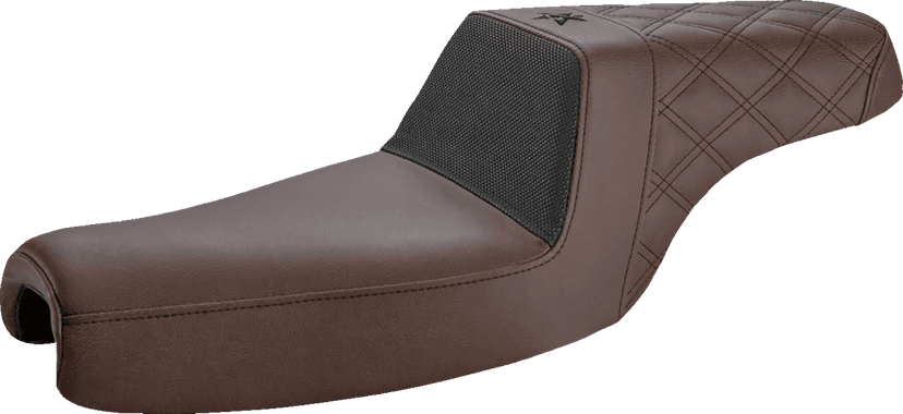 SADDLEMEN 0804-0772 Unknown Industries Seat - Front Carbon Fiber/Black Gripper Lumbar/Rear Lattice Stitch - XL '04-'23