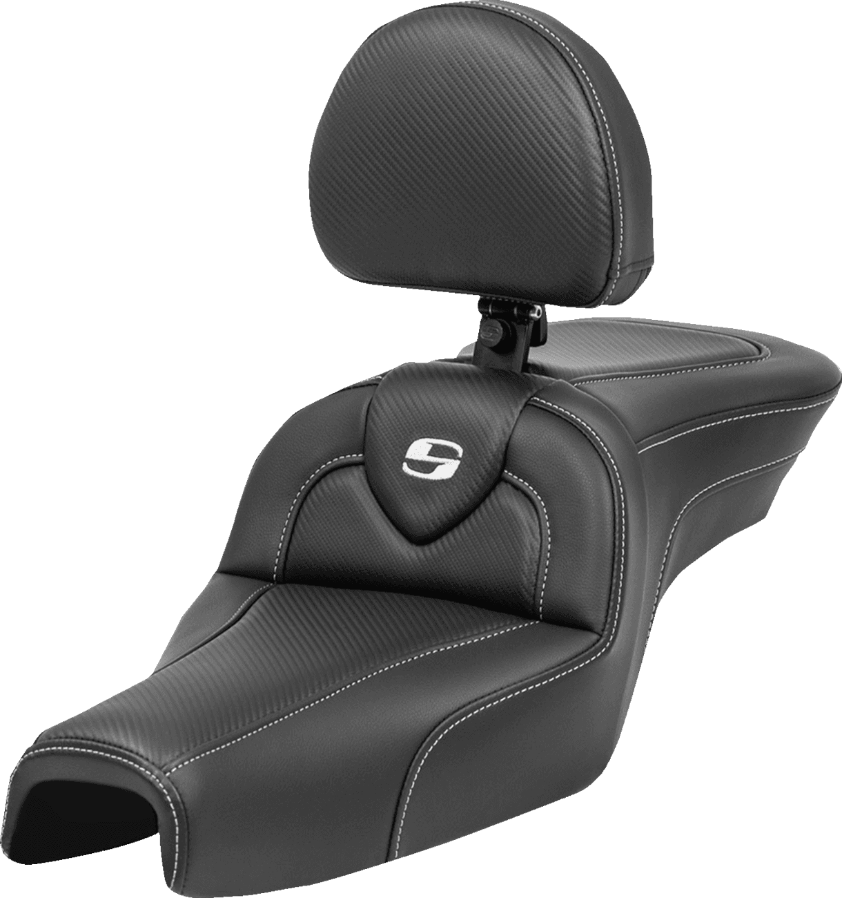SADDLEMEN 0804-0793 Roadsofa™ Seat - with Backrest - Carbon Fiber - XL '04-'22