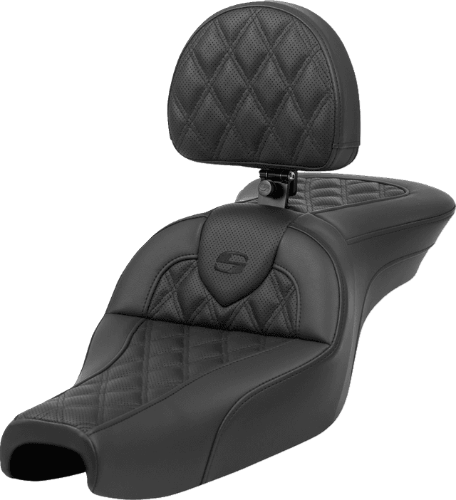 SADDLEMEN 0804-0797 Roadsofa™ Seat - with Backrest - Lattice Stitch - XL '04-'22