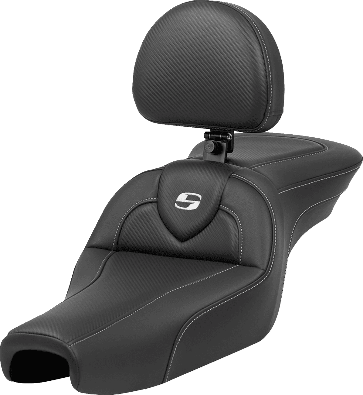 SADDLEMEN 0804-0799 Roadsofa™ Seat - with Backrest - Carbon Fiber - XL '04-'22