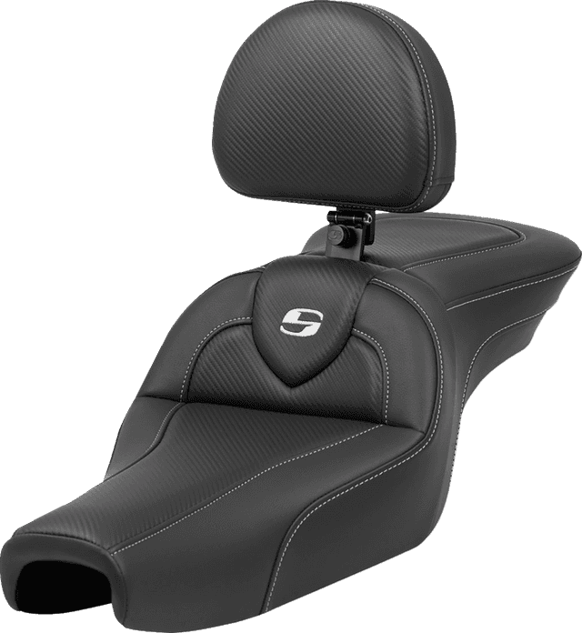 SADDLEMEN 0804-0799 Roadsofa™ Seat - with Backrest - Carbon Fiber - XL '04-'22