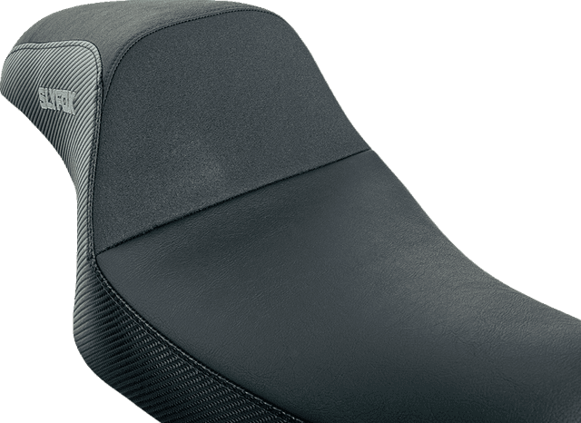SLYFOX 0804-0811 Drifter Seat - Gray Logo - Black Vinyl w/ Slipstop - Carbon Fiber - XL '04-'22 — image 3 of 6