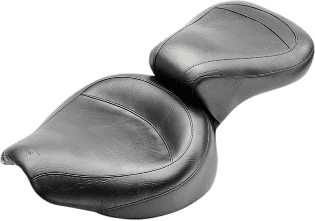 MUSTANG 0805-0054 Vintage Style Seat - Wide - Smooth - Black - FX/FL