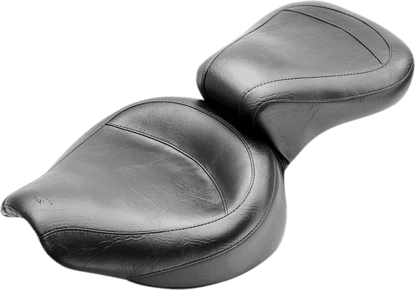 MUSTANG 0805-0054 Vintage Style Seat - Wide - Smooth - Black - FX/FL