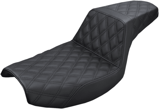 SADDLEMEN 0805-0132 Step-Up Seat - Full Lattice Stitch - Black - FXR