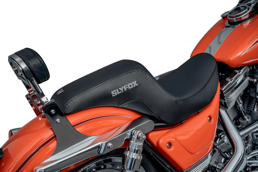 SLYFOX 0805-0151 Drifter Seat - Gray Logo - Black Vinyl - Smooth - FXR '82-'00 — image 2 of 6