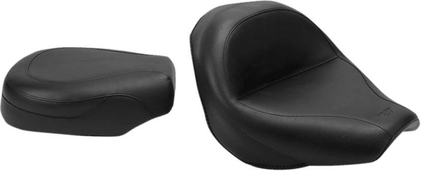 MUSTANG 0810-0293 Seat - Vintage - Wide - Touring - Without Driver Backrest - Two-Piece - Smooth - Black - VTX1300