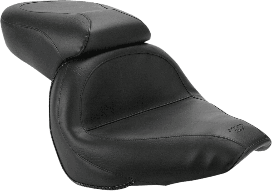 MUSTANG 0810-0388 Seat - Vintage - Wide - Touring - Without Driver Backrest - One-Piece - Smooth - Black - VLX600