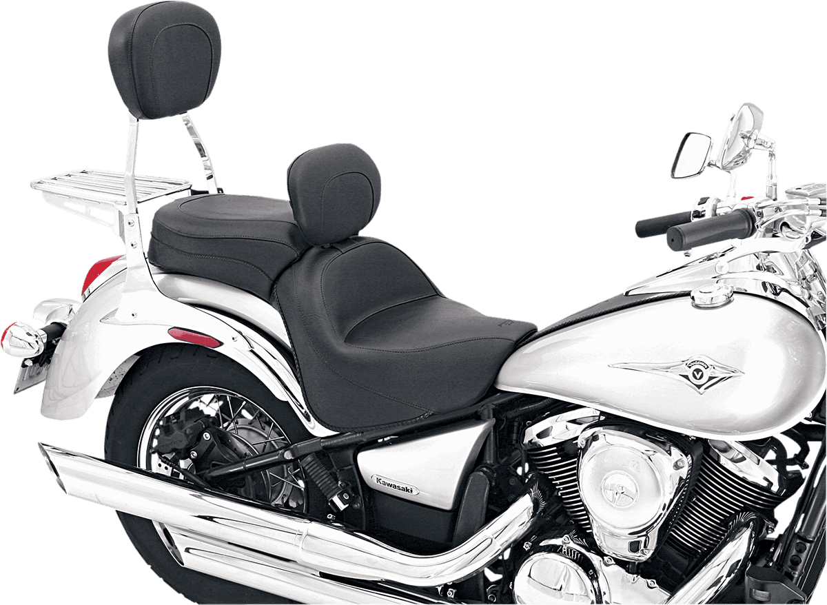 MUSTANG 0810-0506 Seat - Vintage - Wide - Touring - With Driver Backrest - One-Piece - Smooth - Black - VN900