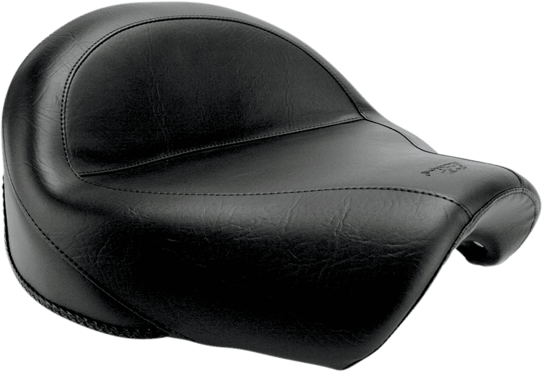 MUSTANG 0810-0702 Seat - Vintage - Wide - Touring - Without Driver Backrest - Two-Piece - Smooth - Black